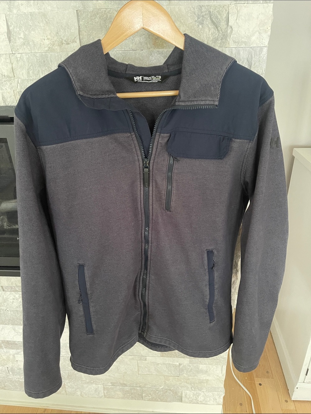 Helly Hansen Dark Gray and Navy Lightweight Full-Zip Jacket